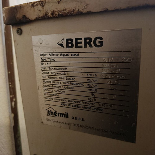 Berg Riello 35 kW oil heating system used
