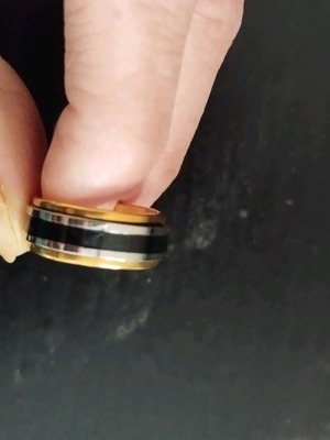 Fidget ring made of steel like new, gold and silver colors