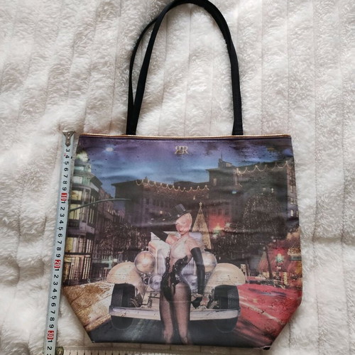 Vintage shoulder bag used, multicolored, eco-friendly
