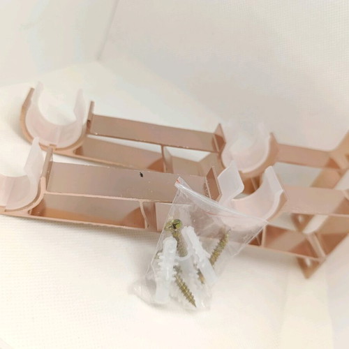 Curtain Rod Double Bracket Set new, rose gold