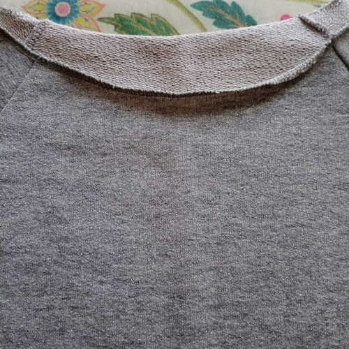 Grey silver top with boat neck, like new, size M
