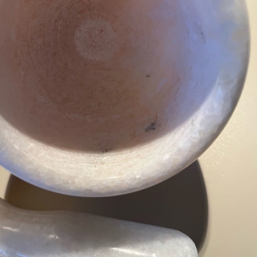 White marble mortar and pestle