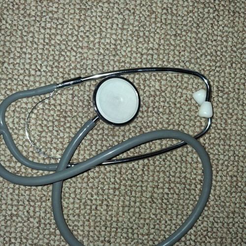 Vintage Marshal 414 stethoscope used, silver dual head