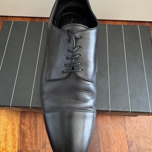 Ermenegildo Zegna black leather shoes size 46 US 12 like new