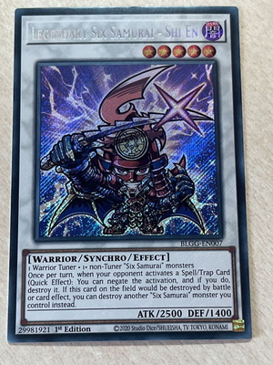 Yu-Gi-Oh Legendary Six Samurai Shien Secret Rare card near mint