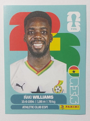 Αυτοκόλλητο FIFA World Cup 2026 GHA15 Inaki Williams Ghana καινούργιο