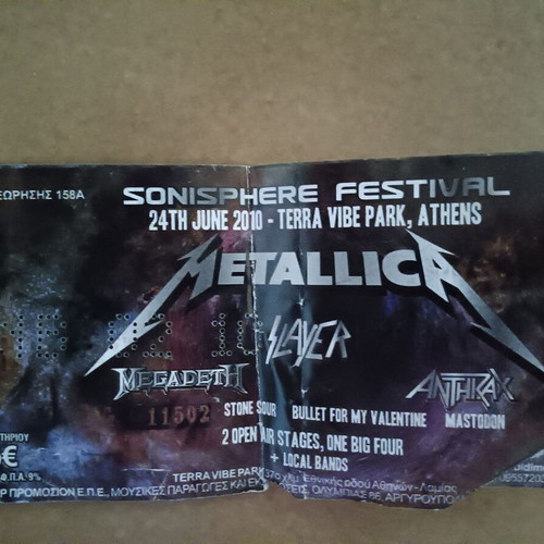 Sonisphere Festival 24/6/2010 collectible ticket used