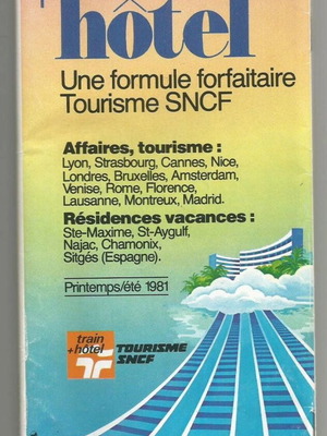 SNCF French Railways Train and Hotel Time Table Brochure like new