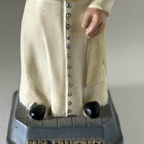 Papa Francesco figurine like new with moving head, 12 cm