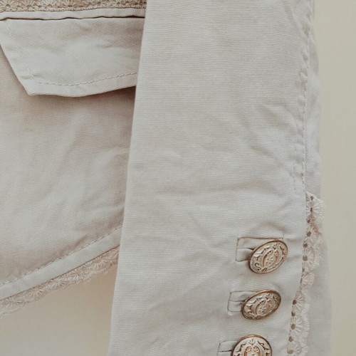 Oui summer jacket medium beige with floral lining like new