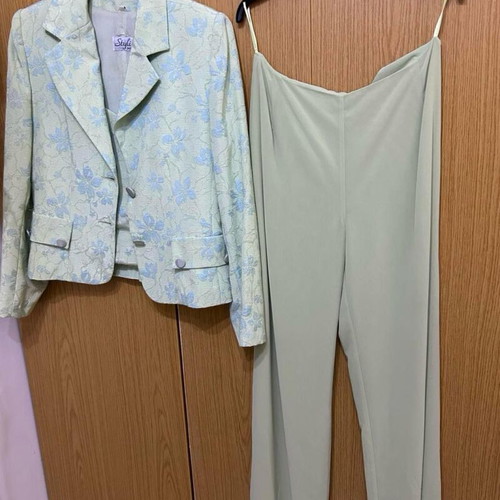 Set of pants with bustier, jacket and sash like new, green, Stylist Point