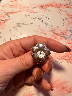 Ring watch used, silver color