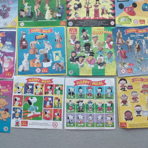 McDonalds Happy Meal Paper Inserts 30pcs used, 90s vintage