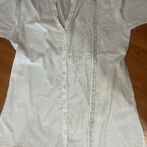 Kaftan shirt XXL used, 100% cotton with beige soft patterns, belt