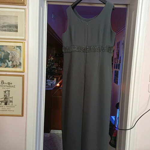 Set dress with tunic new, gray, size 56, long elegant