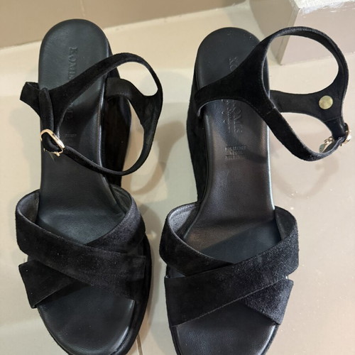 Komis & Komis black suede platform sandals size 41 like new