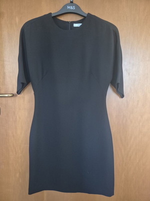 Mango black dress like new, elegant straight cut, length 0.85m