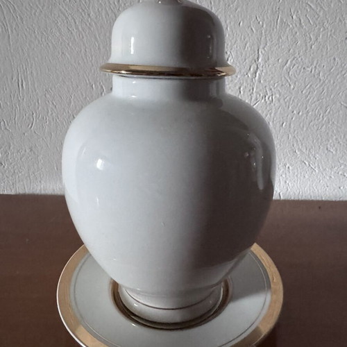 Vintage porcelain decorative vase Chokin 22 cm 24K gold edged used