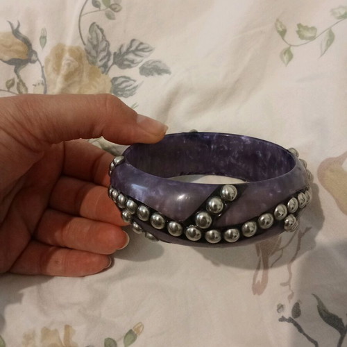 Purple bracelet with silver studs like new