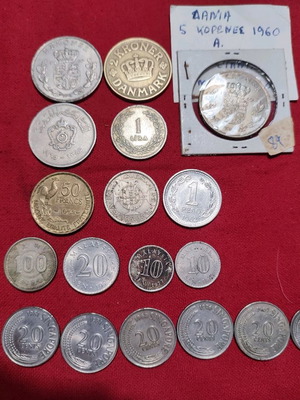 Foreign coins used, lot of 20 pieces