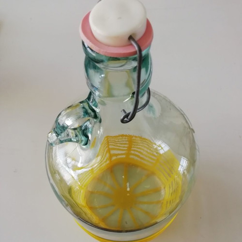 Glass damigiana used 5 liters with plastic basket