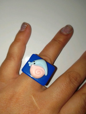 Women's ring used, blue, in very good condition