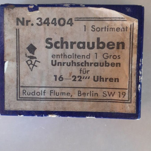 Rudolf Flume Berlin pre-war watch screws set, collectible