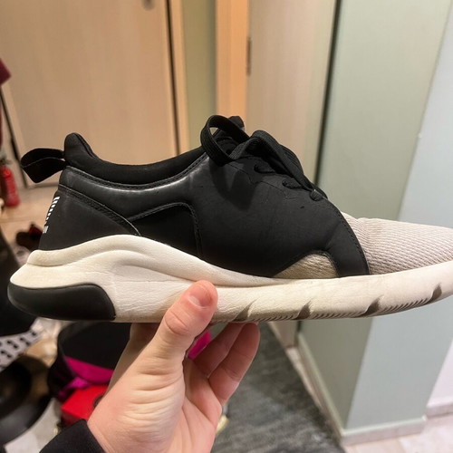 Emporio Armani casual shoes used, size 40.5, black and white