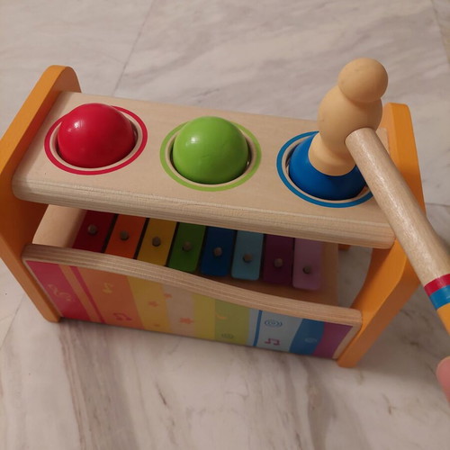 Hape toy with hammer and xylophone like new