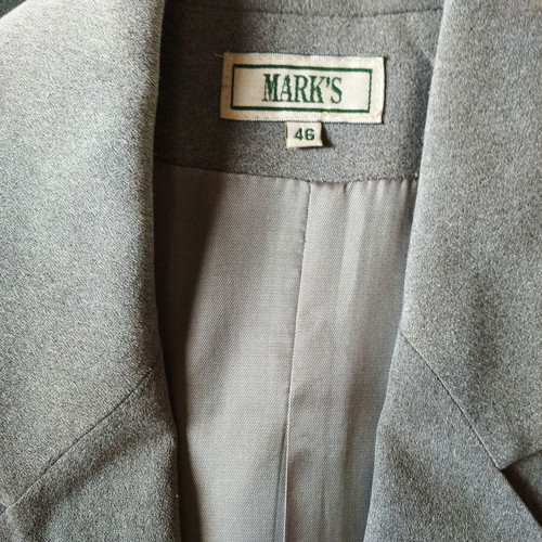 Suit soft gray with wide-leg pants, like new, size 46-48