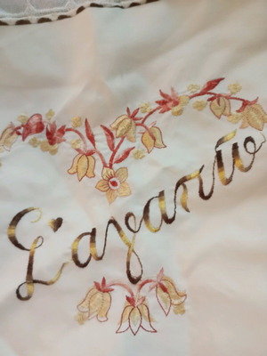 Machine embroidered pillowcase used 35cm x 35cm
