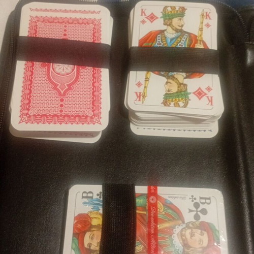 Vintage card game set like new with dice and travel case