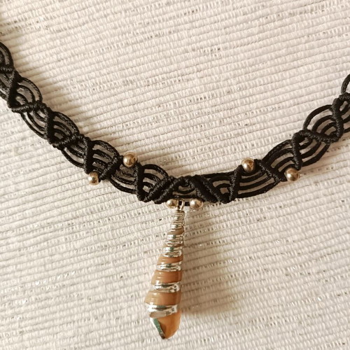 Macrame necklace new handmade with adjustable clasp
