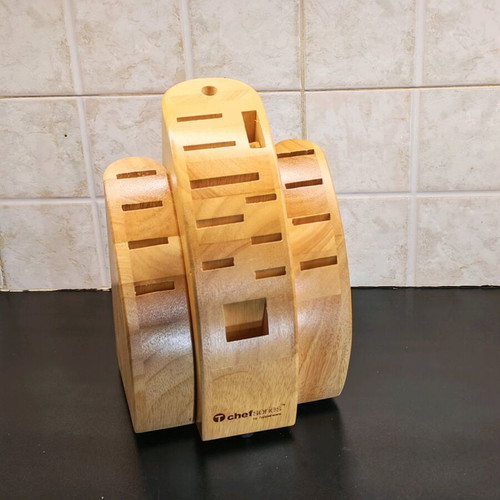 Tupperware Chef Series Deluxe knife block 19 slots new, wooden