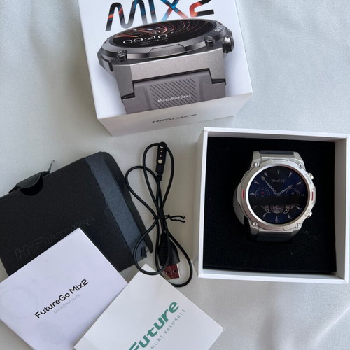 HiFuture FutureGo Mix 2 smartwatch like new, stainless steel with heart rate monitor