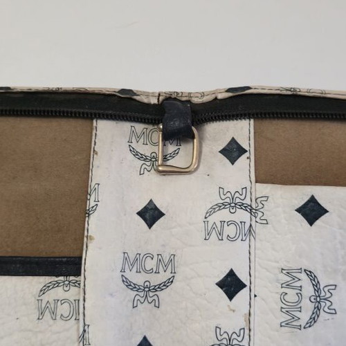 MCM Munchen Rare Vintage White Visetos Monogram Portfolio