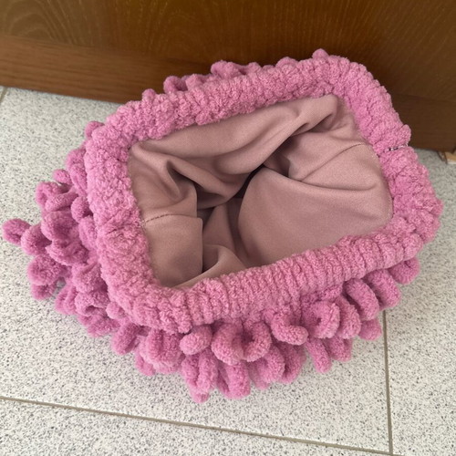 Puffy handmade women's bag new, pink purple