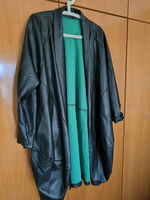 Oversized black panofori like new, leather with green details, size L