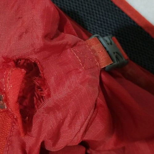 Northface red backpack used, waterproof with 4 compartments