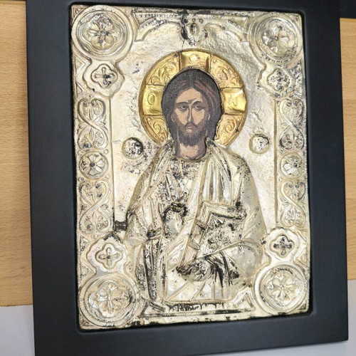 Handmade Jesus Christ Icon like new, silver 1000