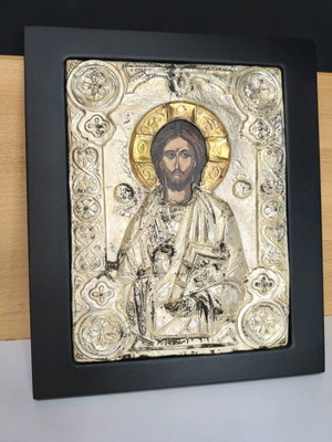 Handmade Jesus Christ Icon like new, silver 1000