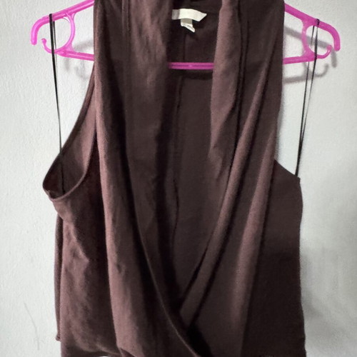 H&M sleeveless blouse, brown, XL