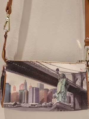 Y Not? shoulder bag like new, gray and brown