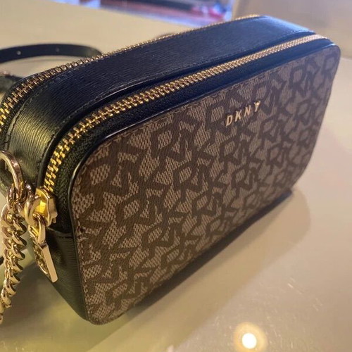 DKNY Bryant Logo crossbody bag new, black and beige