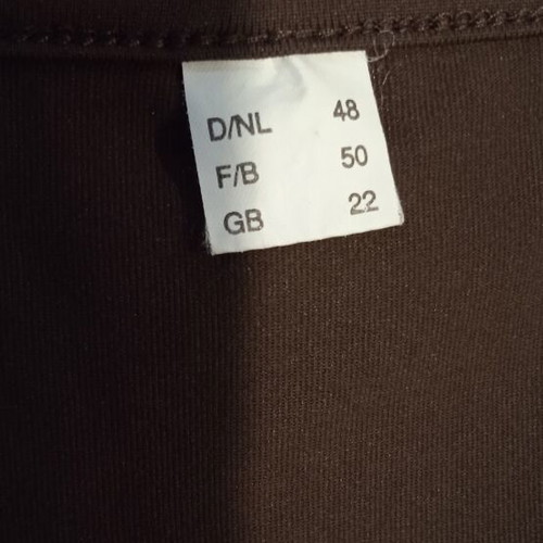 Summer top used, brown, polyester stretch fabric