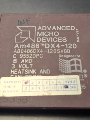 Επεξεργαστής vintage AMD Am486 DX4-120 μεταχειρισμένος για PC