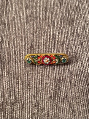 Vintage mosaic brooch like new, multicolored, made in Italy