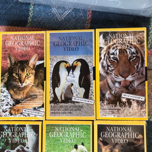 National Geographic video cassettes new, pack of 9 from 1980s