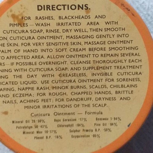 Cuticura collectible tin ointment box used