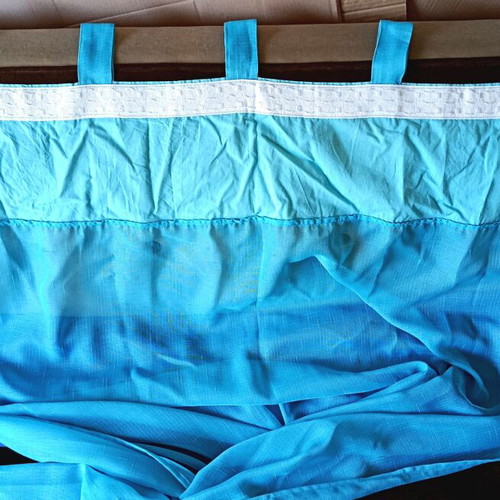 Curtain set with tabs like new, blue and electric blue, 1.35x2.70m each